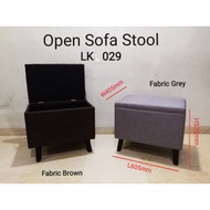 LK029 Open Sofa Stool(fabric grey ,fabric brown)