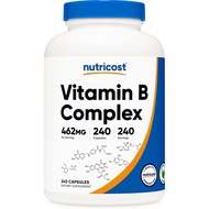 Nutricost Vitamin B Complex 462mg, 240 Capsules - with Vitamin C - Complex
