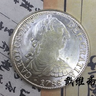 Collection White Coins Spain Carlos III 1788 Silver Coins Double Columns Foreign Silver Coins Silver