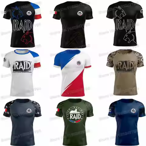 2025 French-National-Police-RAID T Shirt France Black Panthers Outdoor technical Shirts fitness Clot