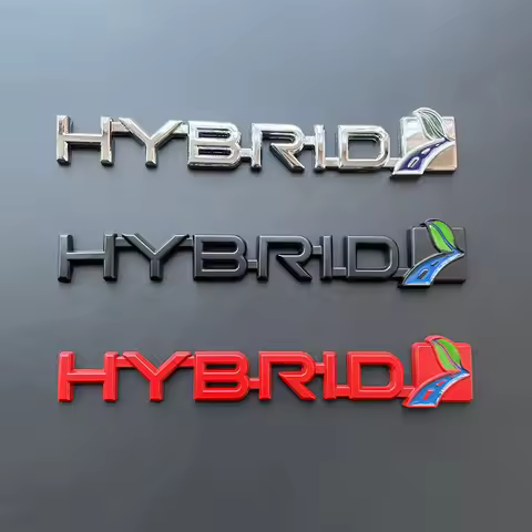3D Metal HYBRID Logo Emblem Car Fender Badge Trunk Decal For Toyota Reiz RAV4 HYBRID Sticker Accesso