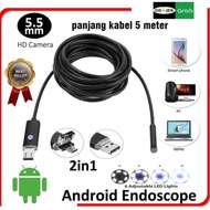 KAMERA MINI THT ENDOSCOPE KABEL Camera Android 5M 5.5MM LENS Pengintai