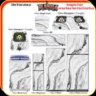 Pelekat Peti ais Luxury Marble Motif Magicom Ac Dispenser Stove Refrigerator Sticker Code 742