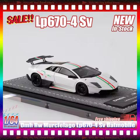 New Dmh Rw 1:64 Murcielago Lp670-4 Sv Batmobile Simulation Resin Mini Car Model Custom Children'S To