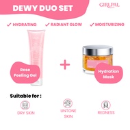 GIRLPAL Rose Peeling Gel 100g & Deep Hydration Sleeping Mask 50g - BUNDLE SET B2