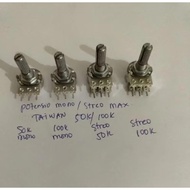 50k mono potentiometer, 100k & 50k stereo potentiometer, 100k taiwan max