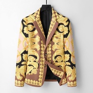 VERSACE7012 Suit Jacket Spring Autumn Trendy Suit Men Jacket All-Match Printed Jacket Ready Stock