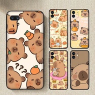 Black Silicone TPU Shell A55X Capybara Phone Case Samsung Galaxy A07 A17 A26 A36 A56 M07 F17 S25 Fe 
