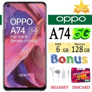 OPPO A74 5G RAM 6/128 GB FULLSET Bergaransi - FREE SIM CARD - PROMO