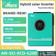 Anern 4.2kw 6.2kw 10.2kw MPPT Hybrid Solar Inverter 48V Pure Sine Wave Inverter Off Grid Inverter 24