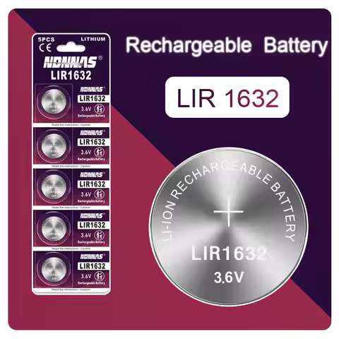 2-50 Pack LIR1632 LIR 1632 Lithium Rechargeable Battery For Car Key Remote Control Watch Clock Repla