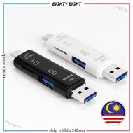 Eighty Eight Shop 5 in 1 USB 2.0 Type C / USB / Micro USB SD TF Memory Card Reader OTG Adapter