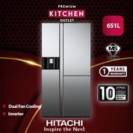 Hitachi Refrigerator Side By Side Luxury Series 3 Doors (651L) R-M820AGP4MX MIR