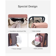 ⊙❡☒Lequeen Diaper Bag Large Capacity USB Mummy Bag Travel Backpack Designer Nursing Bag for Baby Car