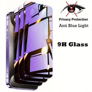 3 Pack for iPhone 16 14 Plus 13 12 Mini 11 15 Pro Max 16E Privacy Screen Protector Anti-Peeping Blue