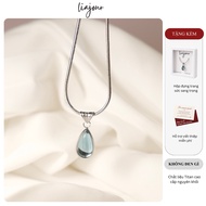 [Titanium not rusty] - Ocean Drop necklace with teardrop stone