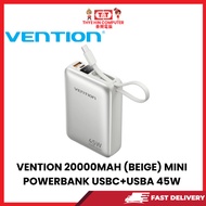 VENTION 20000MAH (BEIGE) MINI  POWERBANK USBC+USBA 45W
