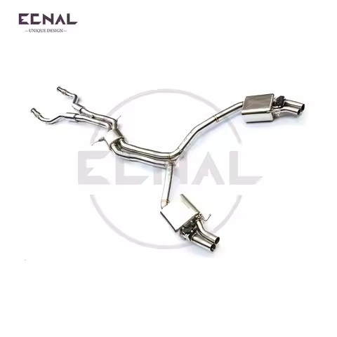 Ecnal Exhaust Catback Pipe with Valve Muffler for Audi S6 S7 RS6 RS7 C7 S8 D4 4.0T 2012-2018 SS304 V