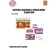 Print custom cards, 260 gsm art paper, print coupon certificates, size 9x6cm