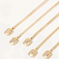 S925 Sterling Silver 14K Gold Plated Letter Name CZ Pendant Necklace Custom Gift Venorix