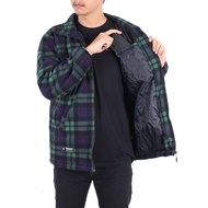 Jaket Bomber Flanel Pria Kotak Lengan Panjang Sweater Tebal Premium