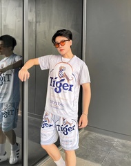 Đồ Bộ Quần Áo Nam Nữ Họa Tiết Bi.a TIGER BẠC Mùa Hè Chất Thun Lạnh Co Giãn 4 Chiều - xuongniTNT