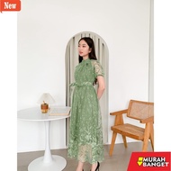 Dress ANNABELLE ML XL ModernWanita Simple Brocade Tile Christmas Party Luxury Korean Style Dress Lat