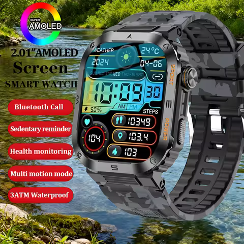 From DAORKOW Military Smart Watch Bluetooth Call 100+ Sports Modes Health Monitoring Activity Tracke