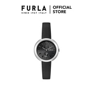 Furla Cosy Seconds Silver Tone Case Dial Watch - Black