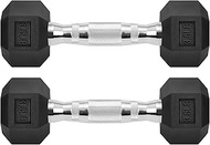 Hex Dumbbells Rubber Coated Cast Iron Hex Black Dumbbell Free Weights for Exercises / 3.5LB Pound