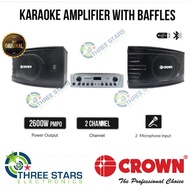 ¤✗2021 Crown BFA-826 2600W PMPO Karaoke Amplifier with Baffle Speaker Crown BFA-826 Karaoke Amplifie