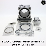 BLOK SEHER BORING BORE UP 63mm BLOCK CYLINDER SET KOMPLIT RING PISTON KIT JUPITER MX LAMA JUPITER MX