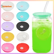 Aislerbee 2/10 Pcs Acrylic Lids for 16 Oz Glass Cups Thickened Good Sealing with Straw Hole Easy to 