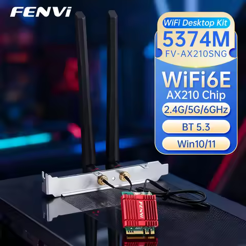 FENVI Wi-Fi 6E AX210 M.2 WiFi Card Kit BT 5.3 Tri Band 2.4G/5Ghz/6Ghz 5374Mbps 802.11AX Wireless Net