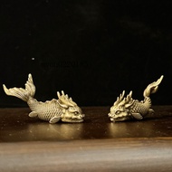 Copper Alloy Ornaments < Fish Dragon > Home Accessories Retro Arowana Mascot Desk Decoration Ornamen