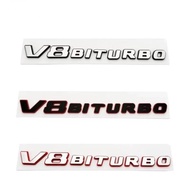 3D letter car stickers ABS Emblems V8 Biturbo Badge for Mercedes Benz C63 E63 G63 C/E/G/GLA/GLS clas