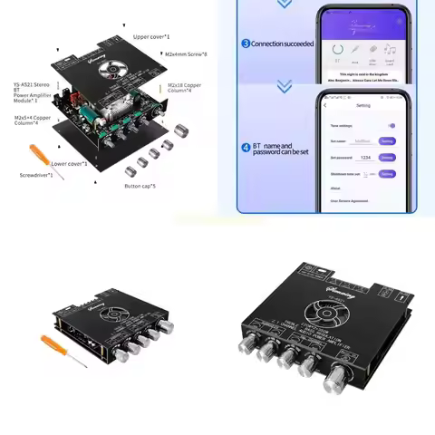 F62C YS-AS21 TPA3255 Bluetooth-compatible 5.1 Subwoofer Amplifier Board 220WX2+350W