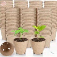 RAFELLA 50pcs 8CM Biodegradable Plant Paper Pot Round Disposable Pulp Peat Pot Home Gardening Tools Eco-Friendly Plant Starter Pot Seedlings Plant