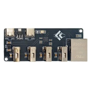 CH339F USB To 100Mbps Ethernet Adapter 4 Port USB2.0 HUB Dual Type-C External Power RJ45 LAN Expansi