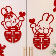 Wedding Decoration Backdrop Set Decorations Wall Chinese 3d Wedding Sticker Mirror Wall Pre Props Cute Door Sticker Cartoon Window Stickers Decor Marriage Room Living Room Xi 結婚佈置喜字客厛門貼囍字主臥衣櫃窗戶結婚新房裝飾女方房間臥室中式過大禮婚房用品大全創意立躰可愛玻璃窗牆貼紙中國風