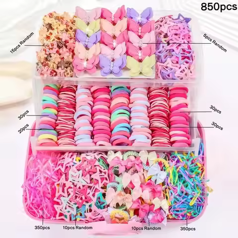 850 Piece Headwear Accessory Set Suitable for Girls’ Daily Outings and Participation in Festive Even