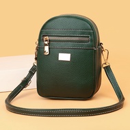 ทันสมัย Pure Color นุ่ม หนัง Mini Bag ผู้หญิง Single Shoulder ซิป กระเป๋าสะพายข้าง ลำลอง Macaron Ele