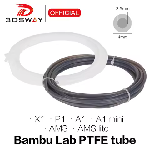 for Bambu Lab P1P AMS A1 mini 3D Printer PTFE Tube Teflonto Pipe Bowden Extruder 1.75mm ID2.5mm OD4m