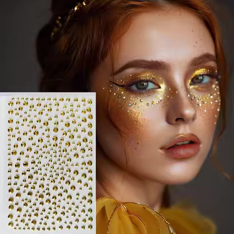 1/2PCS 3D Face Rhinestones Bright Face Stickers Festival Glitters Face Stickers Jewels Diamond Stick