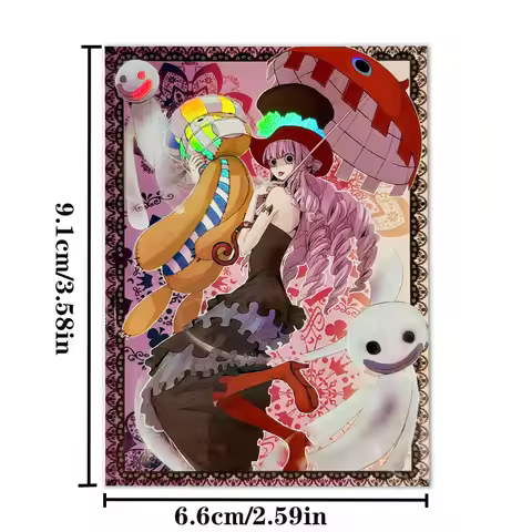 ONE PIECE 60PCS Foil Card Sleeve ONE PIECE Perona Holographic Anime Trading Card Protector Shield Ou