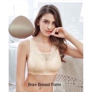 [2in1]Mastectomy Bra Post Operation Bra Pocket Bra With Foam Breast Form +cover 手术后义乳文胸（2合1) ＋海绵义乳套装