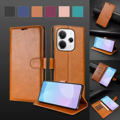 Wallet Magnetic Cap Flip Leather Case For Xiaomi Redmi 15 15C 14C 13 13C 12 12C 10C 9 9A 9C 9T Poco 