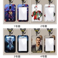 Football Star ID Card Holder Student Card Cover Kids Mrt Card Cover Holder Short Lanyard Long Lanyard