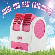 Portable Mini USB Fan Double Blow Wind Bladeless Desktop (AIRCOND)