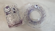 Hello Kitty 銀之鐘 玻璃杯連碟